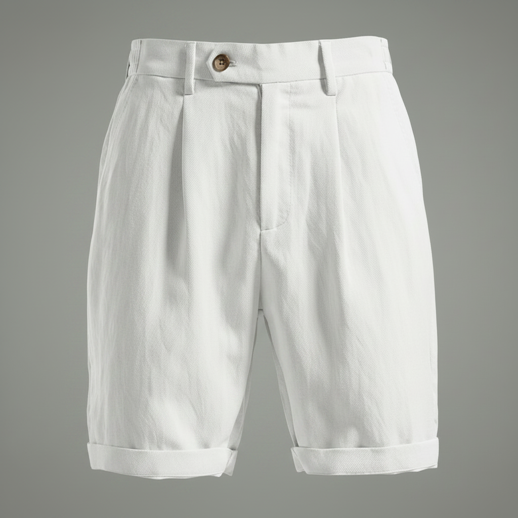 Lyocell Plisserte Chinoshorts | Sommer Shorts for Menn