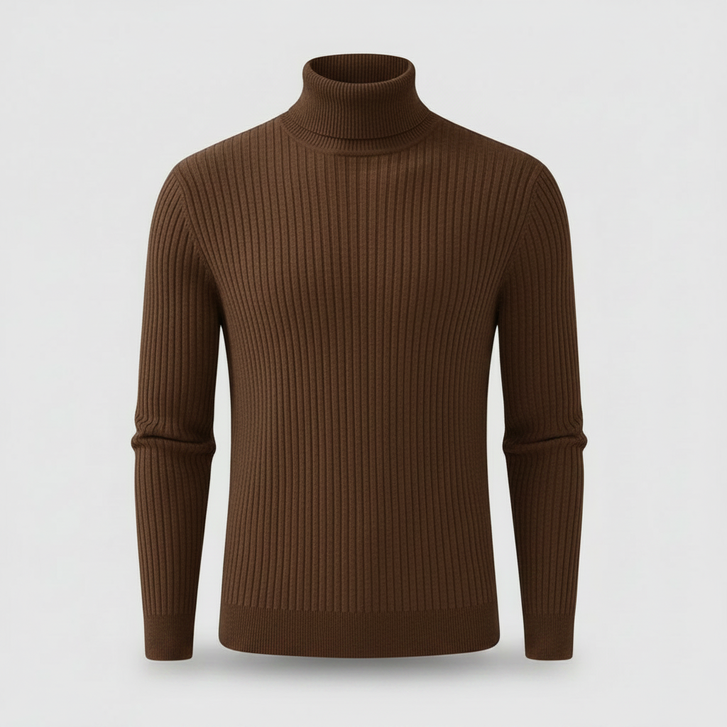 Ribbete Rullehalsgenser Herre | Slim Fit Ullgenser