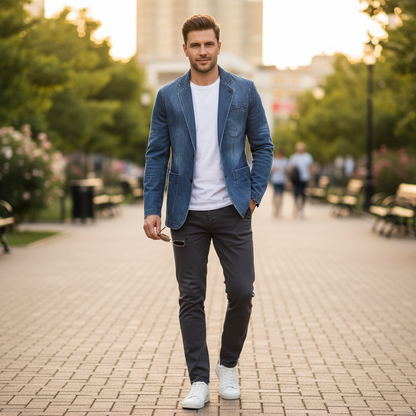 Skreddersydd Denimblazer for Menn | Uformell Jakke