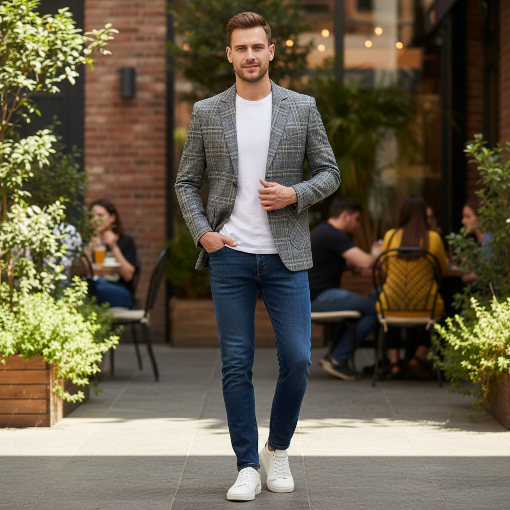Slim Fit Lett Blazer for Menn | Moderne Skreddersydd Jakke