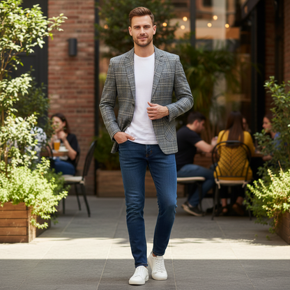 Slim Fit Lett Blazer for Menn | Moderne Skreddersydd Jakke