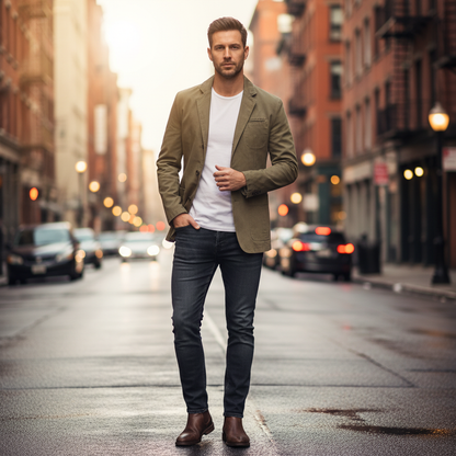 Lettvekts Blazer | Casual Skreddersydd Jakke for Menn