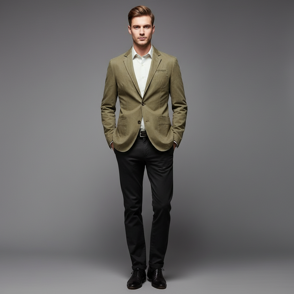 Lettvekts Blazer | Casual Skreddersydd Jakke for Menn