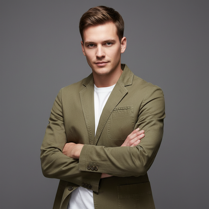 Lettvekts Blazer | Casual Skreddersydd Jakke for Menn