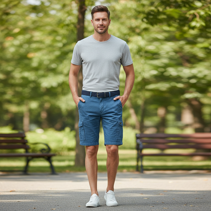 Cargo Shorts Med Elastisk Linning | Herreshorts For Fritid