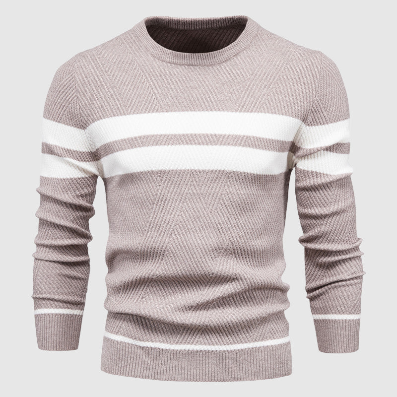 Eleganza Quotidiana Strikkegenser | Klassisk O-hals med Striper 3