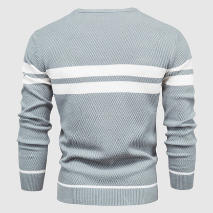 Eleganza Quotidiana Strikkegenser | Klassisk O-hals med Striper 5