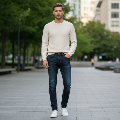 Komfortable Jeans Herre | Klassisk Rett Passform