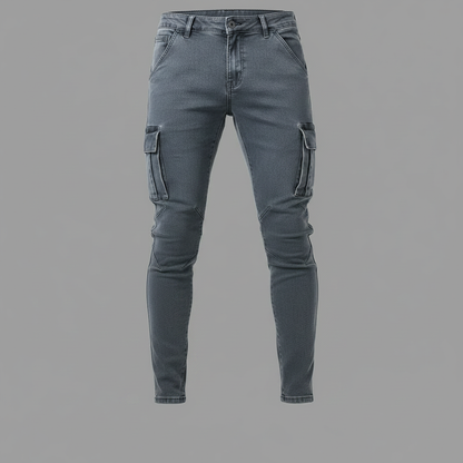 Cargo-jeans med flere lommer for menn | Allsidige arbeidsbukser