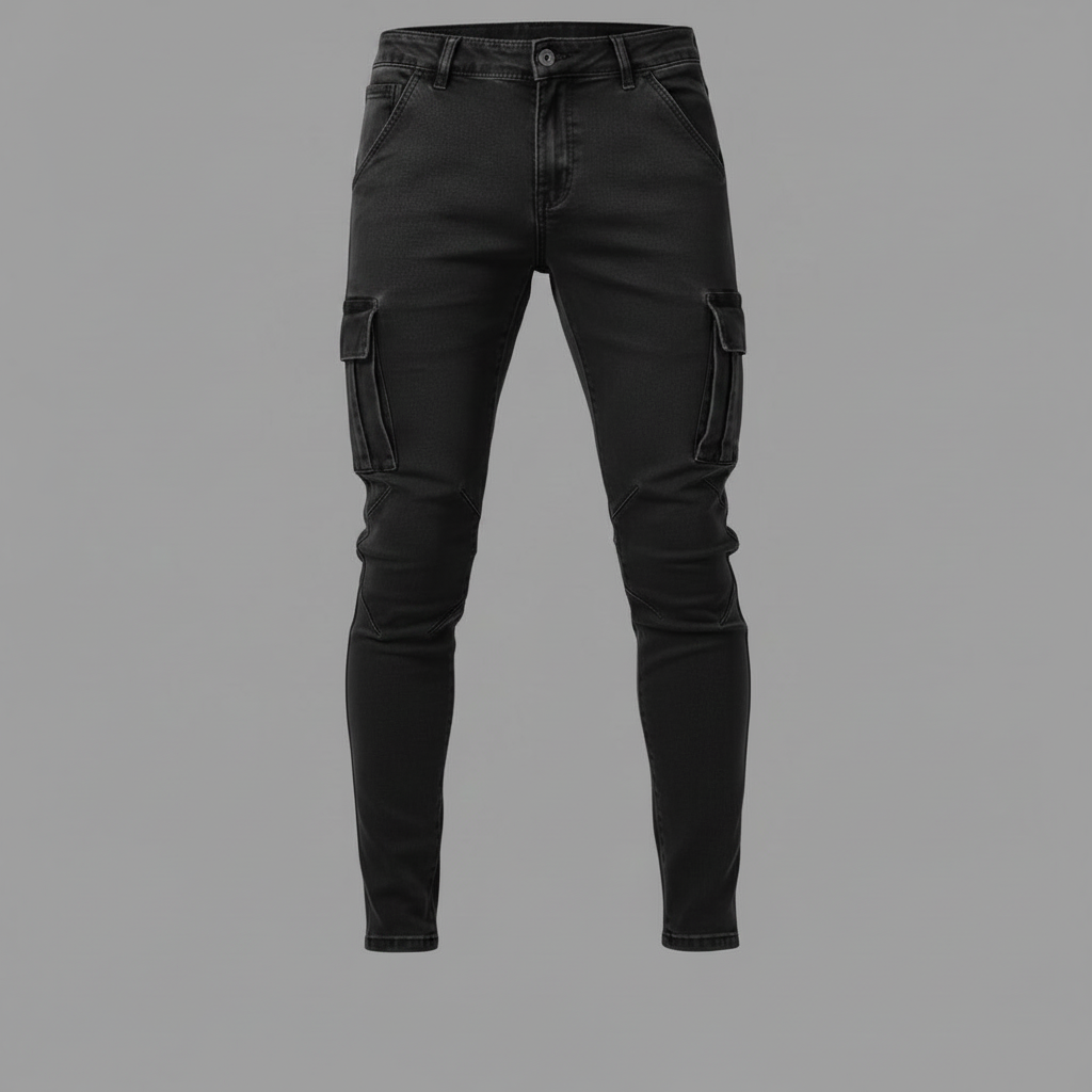 Cargo-jeans med flere lommer for menn | Allsidige arbeidsbukser
