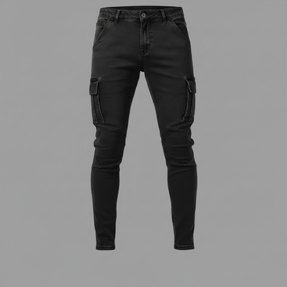 Cargo-jeans med flere lommer for menn | Allsidige arbeidsbukser