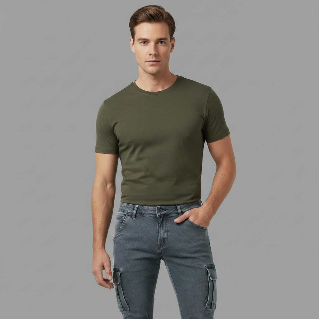 Cargo-jeans med flere lommer for menn | Allsidige arbeidsbukser