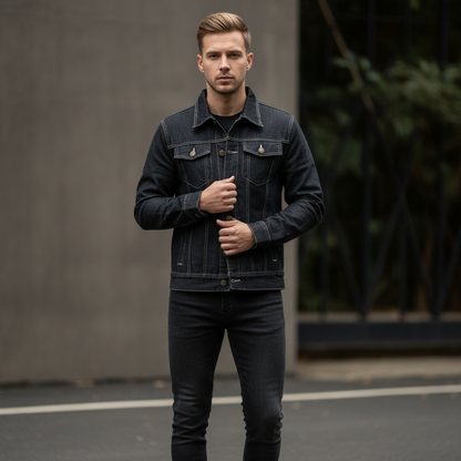 Dongerijakke Herre | Trucker Snitt Uformell Stil