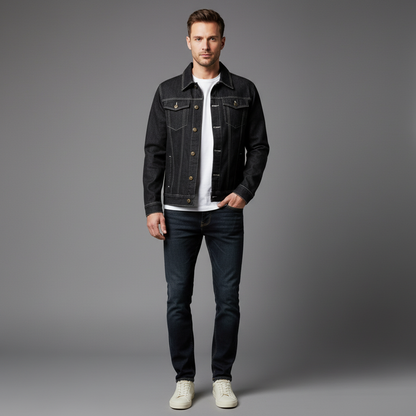 Dongerijakke Herre | Trucker Snitt Uformell Stil