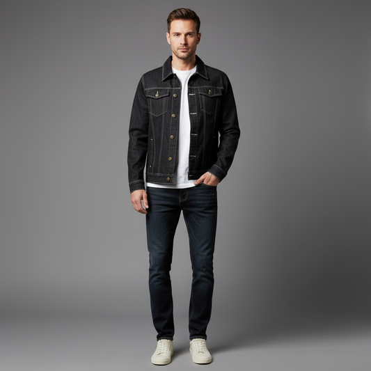 Dongerijakke Herre | Trucker Snitt Uformell Stil