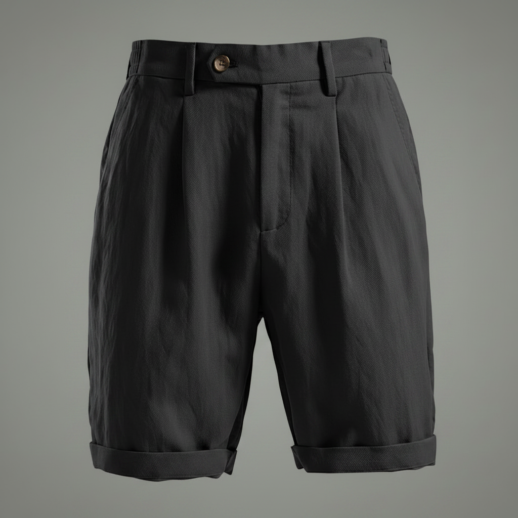 Lyocell Plisserte Chinoshorts | Sommer Shorts for Menn