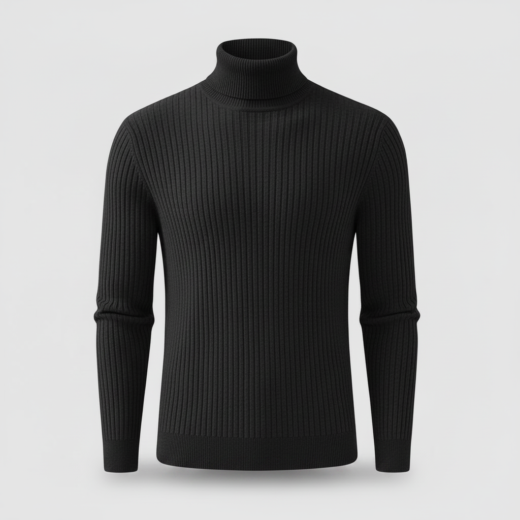 Ribbete Rullehalsgenser Herre | Slim Fit Ullgenser
