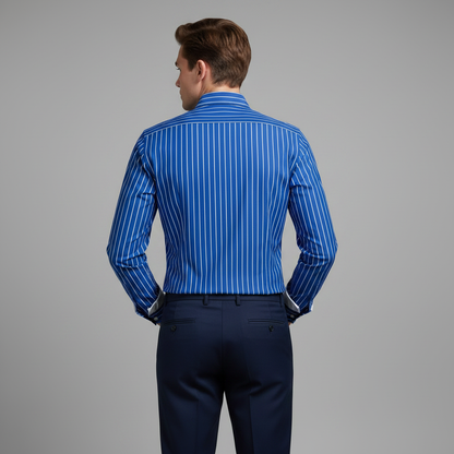 Elegant Langermet Skjorte | Skjorte Herre med Vertikale Striper