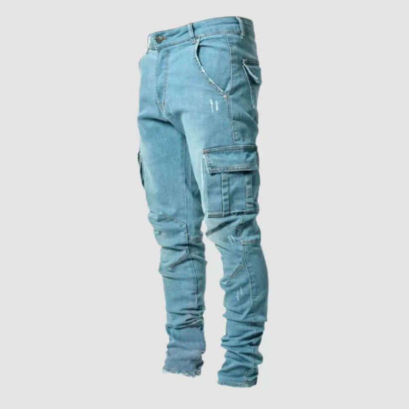 Slim-Fit Stretch Denim Cargo-bukser | Herre Bukser