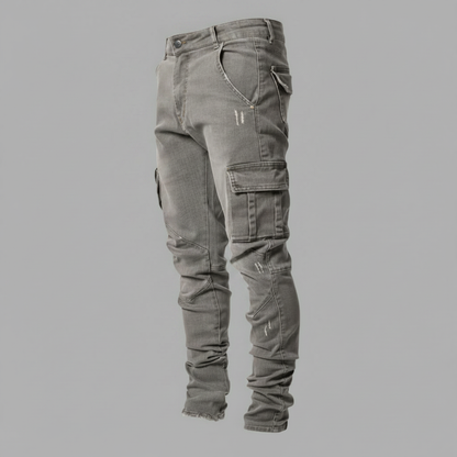 Slim-Fit Stretch Denim Cargo-bukser | Herre Bukser