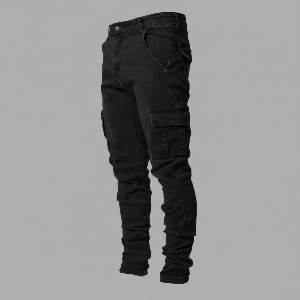 Slim-Fit Stretch Denim Cargo-bukser | Herre Bukser