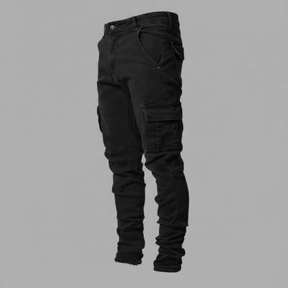 Slim-Fit Stretch Denim Cargo-bukser | Herre Bukser