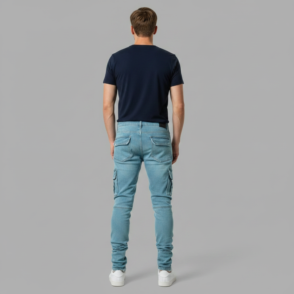 Slim-Fit Stretch Denim Cargo-bukser | Herre Bukser