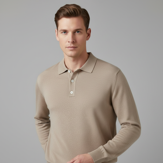 Langermet Polo Skjorte Herre | Klassisk og Komfortabel