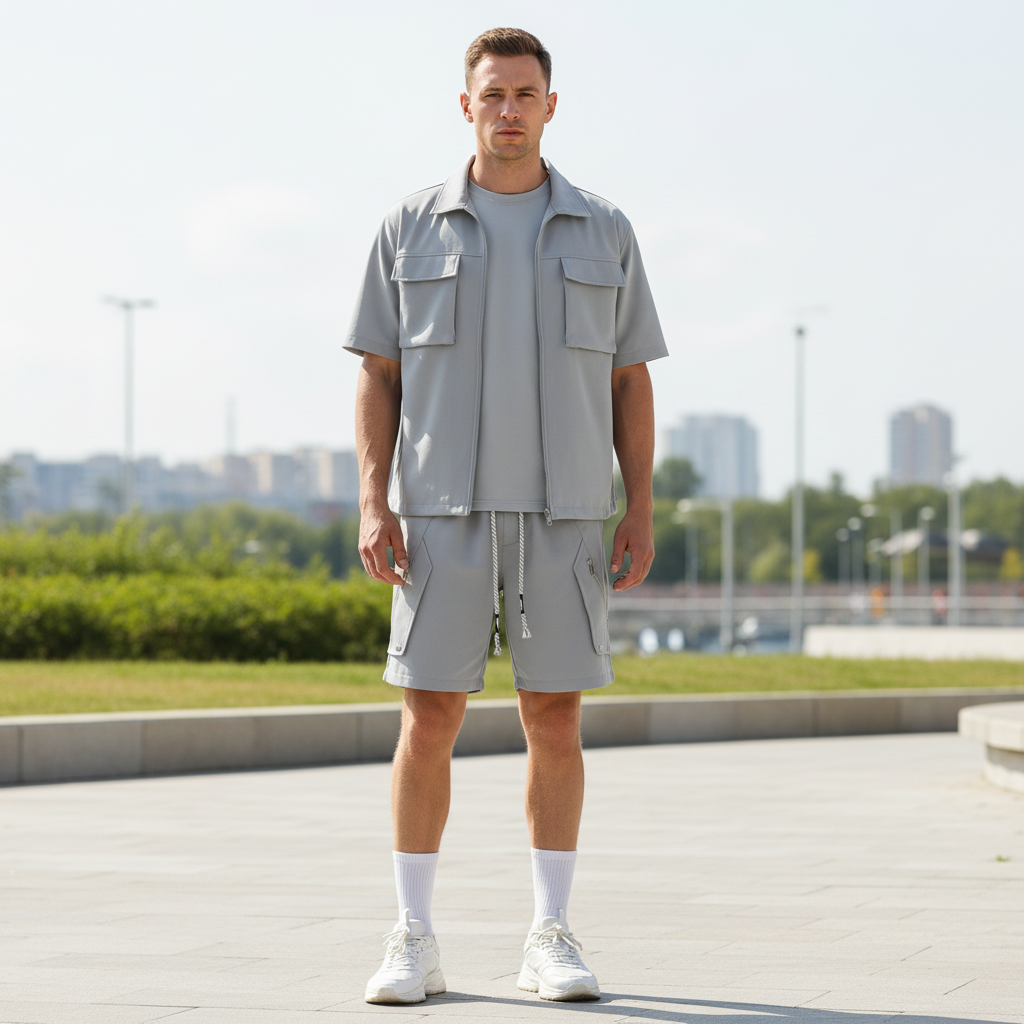 Moderne Utility Shorts med Glidelåslommer | Bruksshorts for Hverdag